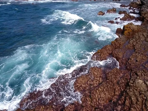 Drone Flight Atlantic Coast Stock Footage 76448215
