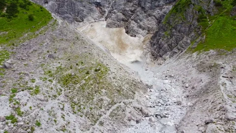 Drone Flight Away from Eiskapelle Glacier Stock Footage 287102556