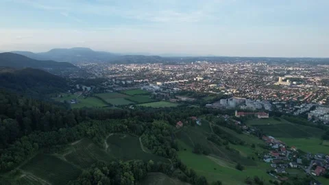 Drone flight in background graz (Austria) in 4k Stock Footage 200961590