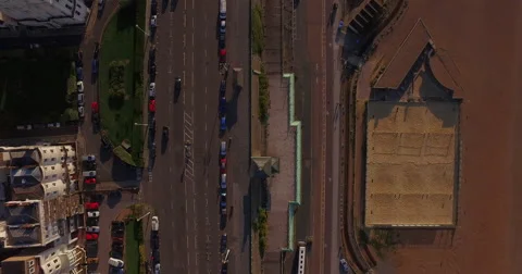 Drone flight beach road Stock Footage 68901291