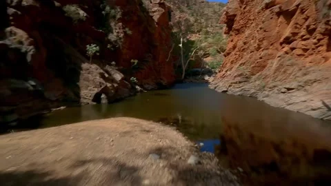 Drone flight between the creeks in the Northern Territory, Australia Stock Footage 262931898