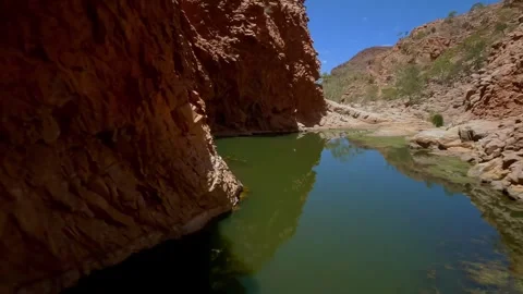 Drone flight between the creeks in the Northern Territory, Australia Stock Footage 262938905