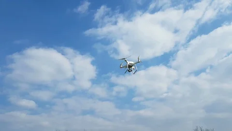 Drone in flight with blue sky in the background 스톡 동영상 88148465