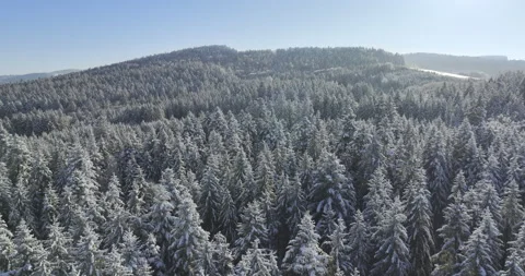 Drone Flight in a Cinematic Winter landscape at South Bavaria Video stock 227911104