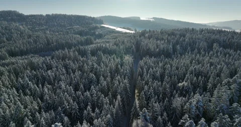 Drone Flight in a Cinematic Winter landscape at South Bavaria Video stock 227913804