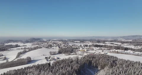 Drone Flight in a Cinematic Winter landscape at South Bavaria 動画素材 227925153