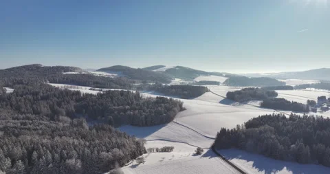 Drone Flight in a Cinematic Winter landscape at South Bavaria 動画素材 227925895