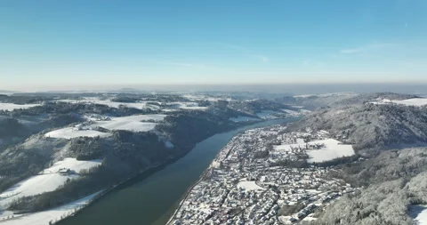 Drone Flight in a Cinematic Winter landscape at South Bavaria 動画素材 227948277