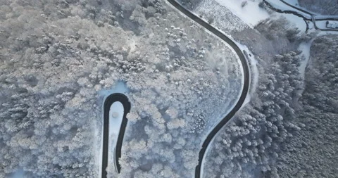 Drone Flight in a Cinematic Winter landscape at South Bavaria Stock Footage 227966601