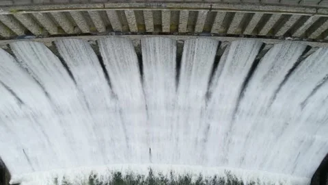 Drone Flight Close To The Dam Wall With Sound Recording Video stock 160331457