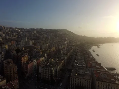 Drone Flight off the coast of Naples Stock Footage 72546806