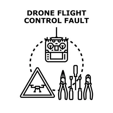 Drone flight control system fault preventing repair Stock Illustration