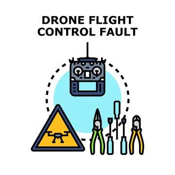 Drone flight control system fault preventing repair Stock Illustration