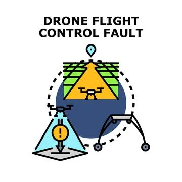 Drone flight controlling fault with navigation problems Illustration