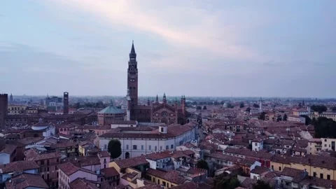 Drone flight in Cremona, Lombardy Stock Footage 219343488
