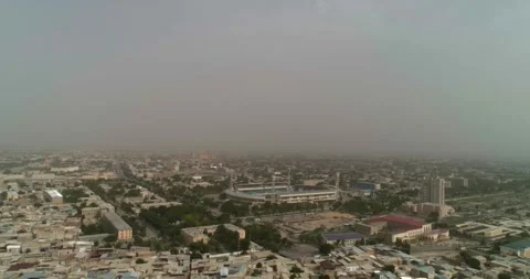 Drone flight at dawn over the old city in Bukhara Stock Footage 249713586