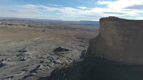 Drone flight by desert mountain Stockbeeldmateriaal 148599612