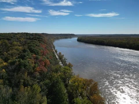 Drone flight in the fall at cooper landing Stock Photos