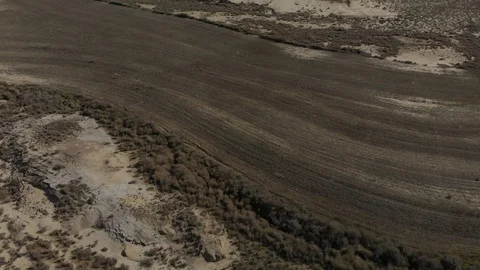 Drone Flight Field Desert Landscape Bardens Reales Stock Footage 103318826