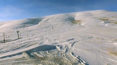 Drone flight at the foot of the slopes Stock Footage 58798021