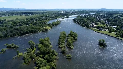 Drone flight to the Fort Chambly, Quebec, Canada Stock Footage 346505511