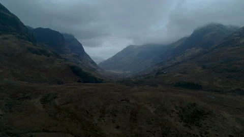 Drone flight into Glencoe at blue hour Stock Footage 167572758
