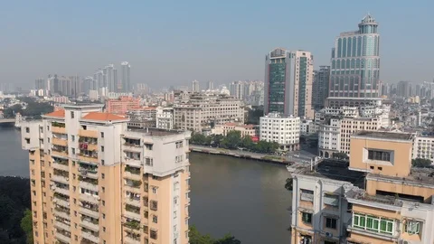 Drone flight in a megalopolis Stock Footage 118141514