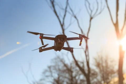 Drone in flight mode Stock-Fotos