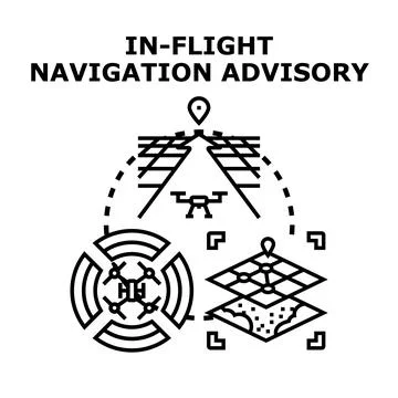Drone flight navigation advisory system concept Stock Illustration