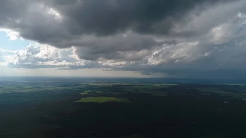 Drone flight near the rainy clouds. Stock Footage 92018648