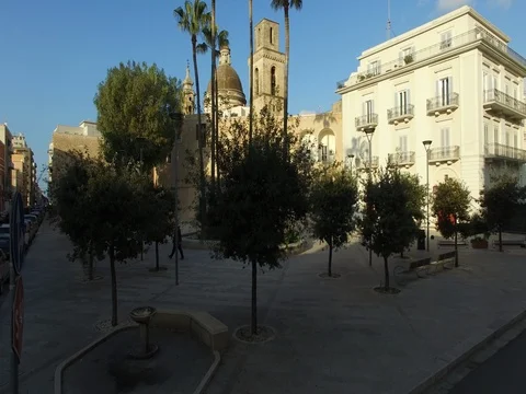 Drone Flight on the old town square of a small cites in Italy Stock Footage 72463272