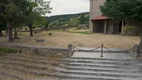 Drone flight outside a sanctuary Stock Footage 293217360