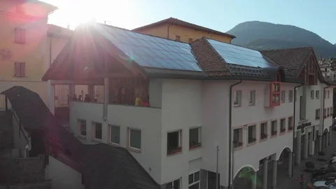 Drone flight over an alpine village Stock Footage 112332500