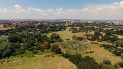 Drone flight over Aniene park, Rome, Italy - Full HD - ProRes Stock Footage 142158201