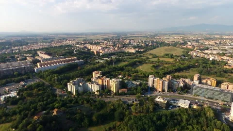 Drone flight over Aniene park in Rome, Italy - Full HD - ProRes Stock Footage 142252453