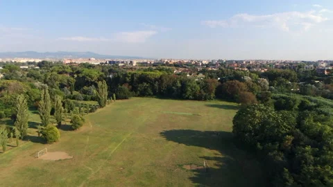 Drone flight over Aniene park in Rome, Italy - Full HD vid - ProRes Stock Footage 142252455