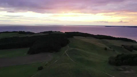 Drone flight over area Moenchgut on Ruegen, Germany Stockbeeldmateriaal 141115921