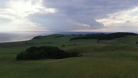 Drone flight over area Moenchgut on Ruegen, Germany Vidéo 141116830