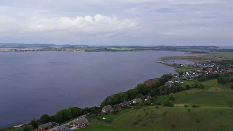 Drone flight over area Moenchgut on Ruegen, Germany Stock Footage 141117541