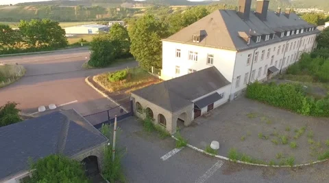 Drone flight over army barracks Stock Footage 53222736
