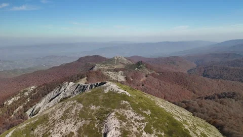 Drone Flight Over Autumn Mountains | Cinematic Fall Landscape Stock Footage 340082766