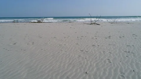 Drone flight over the beach and tropical sea 01 Stock Footage 98615571