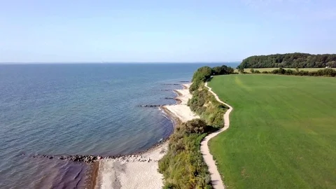 DRONE FLIGHT OVER BEACH ARIAL VIEW Stock Footage 113332049