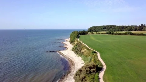 DRONE FLIGHT OVER BEACH ARIAL VIEW Stock Footage 113332367