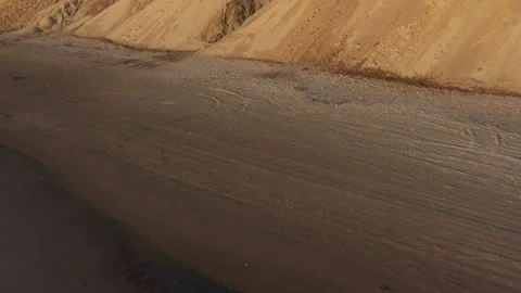 Drone Flight Over Beach To Rubjerg Knude Lighthouse Video stock 154179943