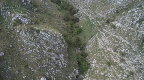 Drone flight over a beautiful mountain stream landscape Stock Footage