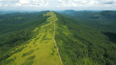 Drone flight over beautiful mountain range, beautiful landscape. A mountain Stock Footage 282915097