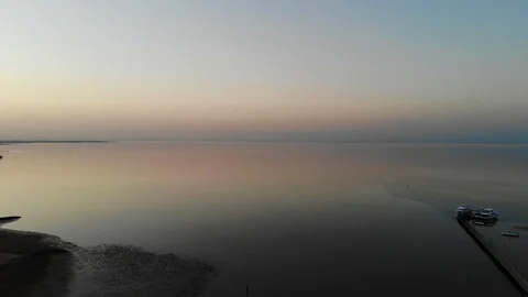 Drone flight over beautiful sea and sunset in Egypt Stock Footage 129247180