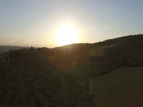 Drone Flight over the beautiful Tuscan village Stock Footage 72585290