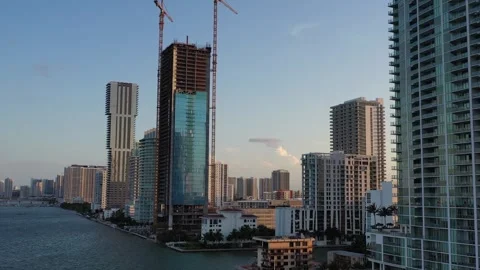Drone Flight over Biscayne Bay, Miami, Florida Video stock 246776504